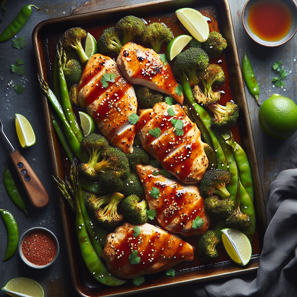 Sheet-Pan Sriracha-Lime Chicken with Roasted Broccoli & Snap Peas
