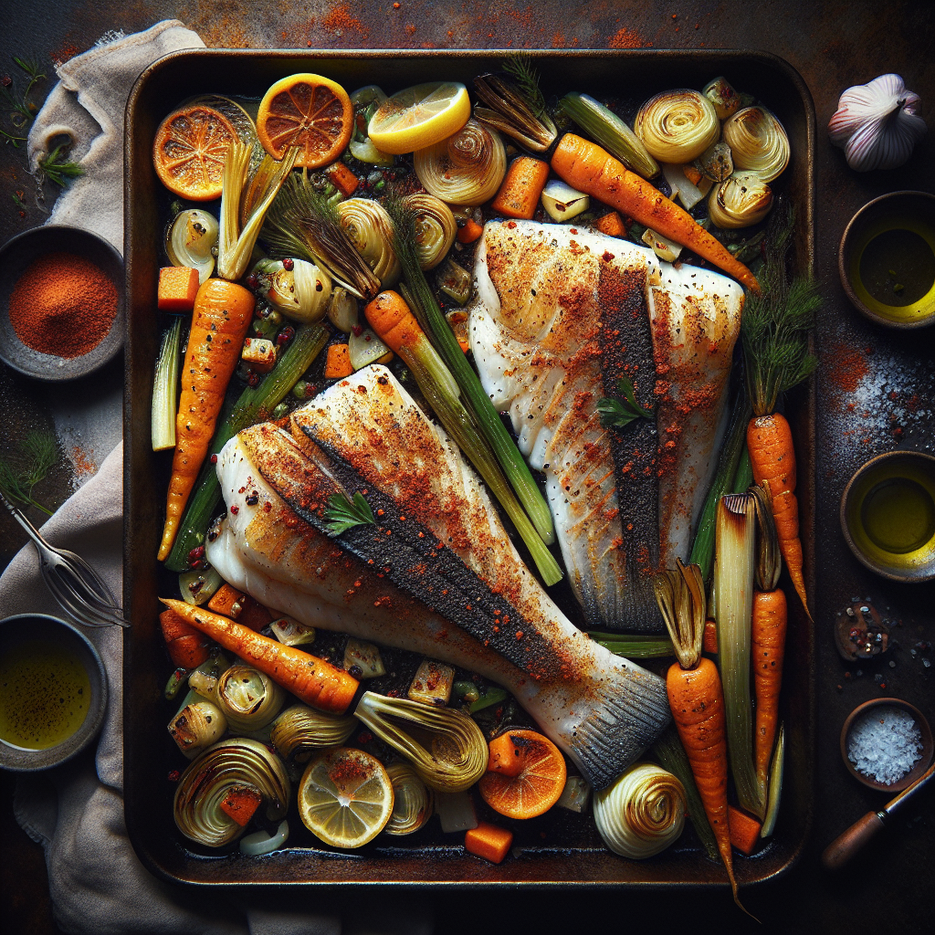 Sheet-Pan Sumac-Dusted Haddock with Roasted Carrot & Fennel Medley