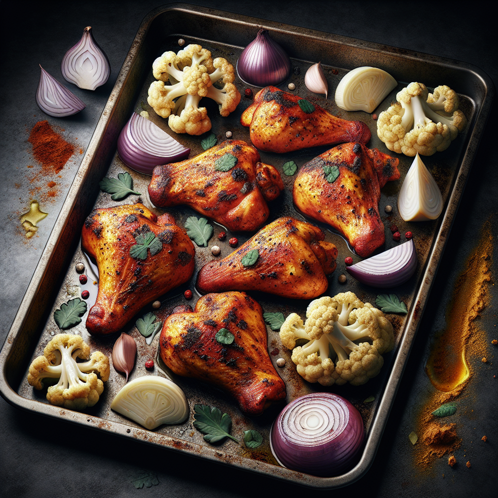 Sheet-Pan Tandoori Chicken with Roasted Cauliflower & Red Onions