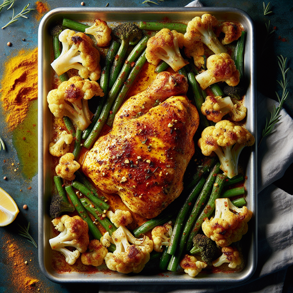 Sheet-Pan Turmeric Chicken with Roasted Cauliflower & Green Beans