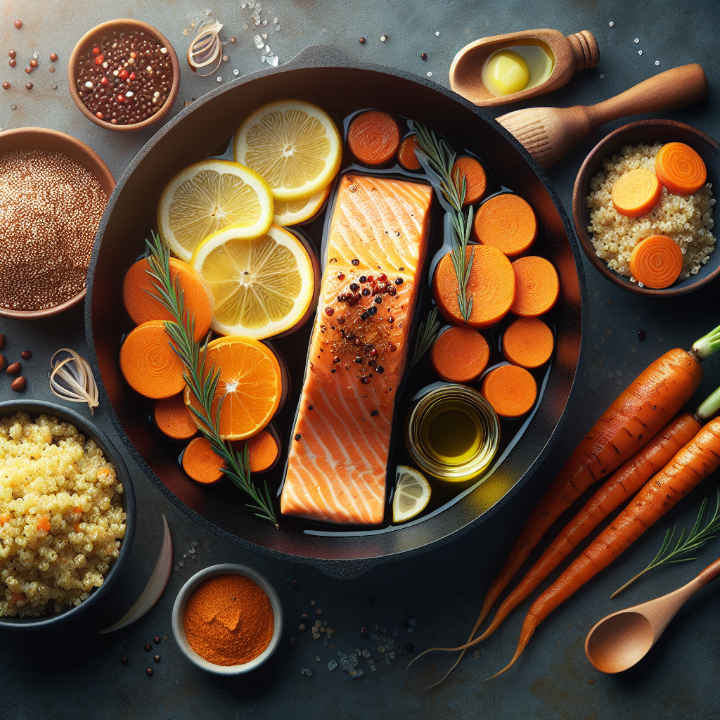 Slow-Cooker Harissa Salmon with Citrus Quinoa & Roasted Carrots (Gluten-Free, One-Pot)