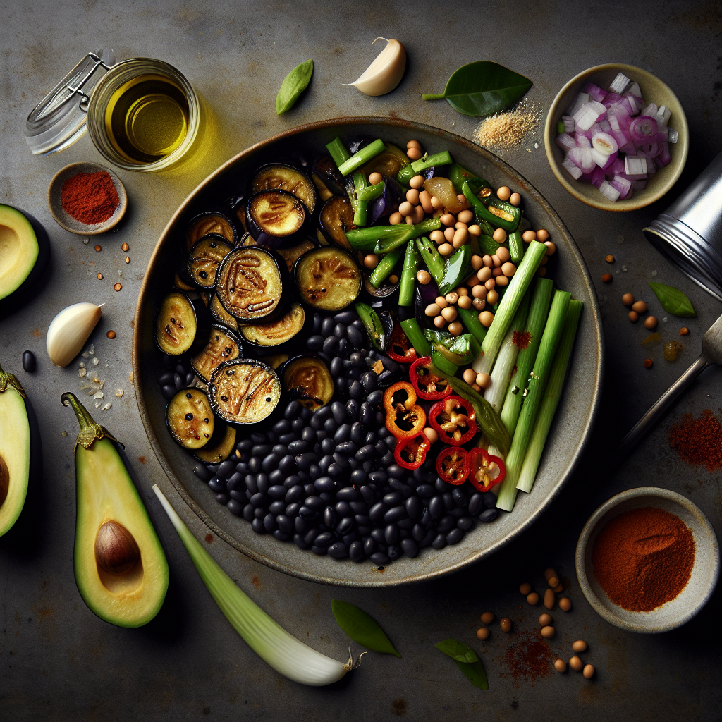 Smoky Black Soybean & Eggplant Stir-Fry with Toasted Sesame Oil (Keto, 30-Minute Recipe)