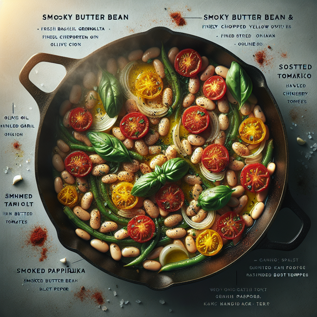 Smoky Butter Bean & Roasted Tomato Skillet with Fresh Basil Gremolata