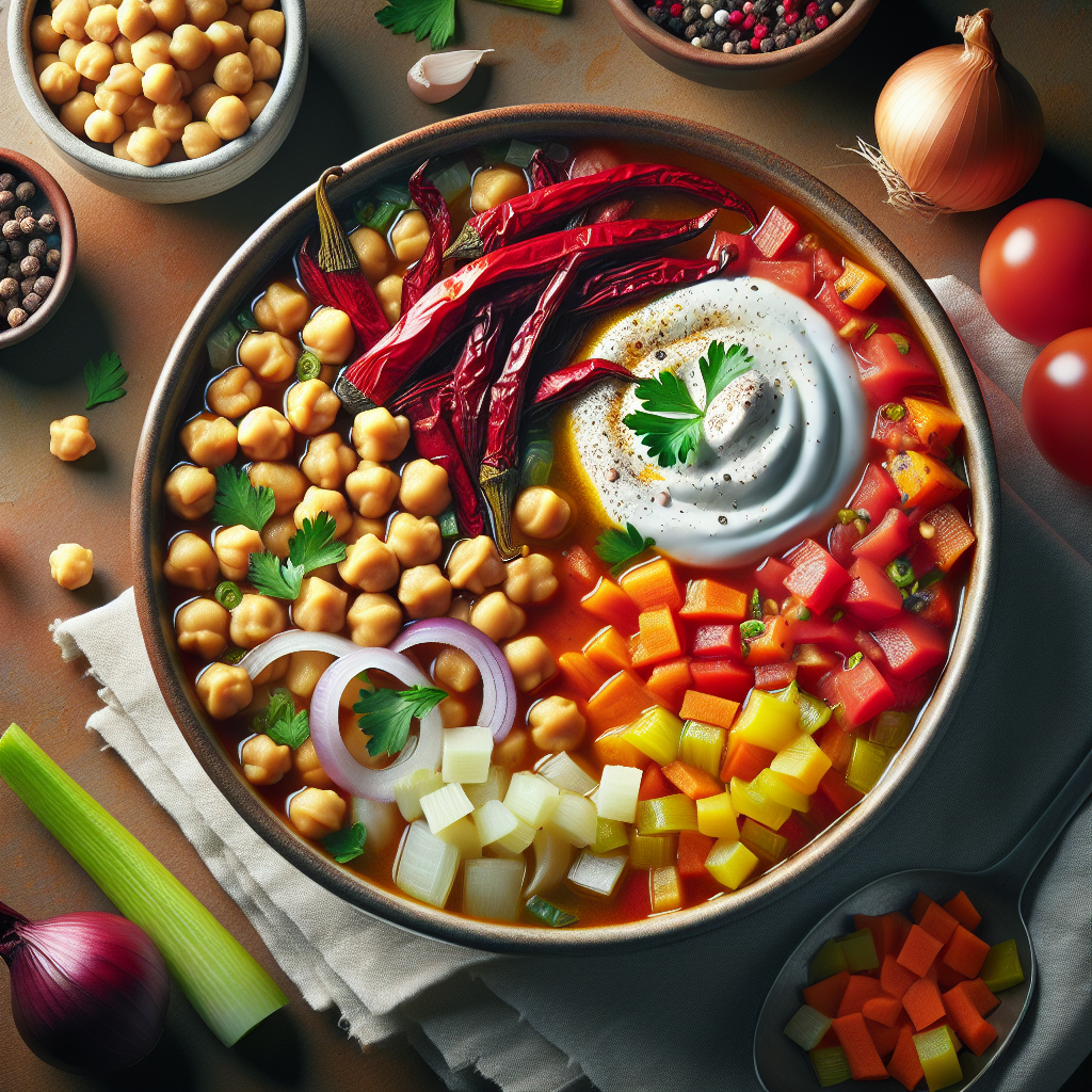 Smoky Chickpea & Roasted Pepper Stew with Lemon-Parsley Yogurt Swirl