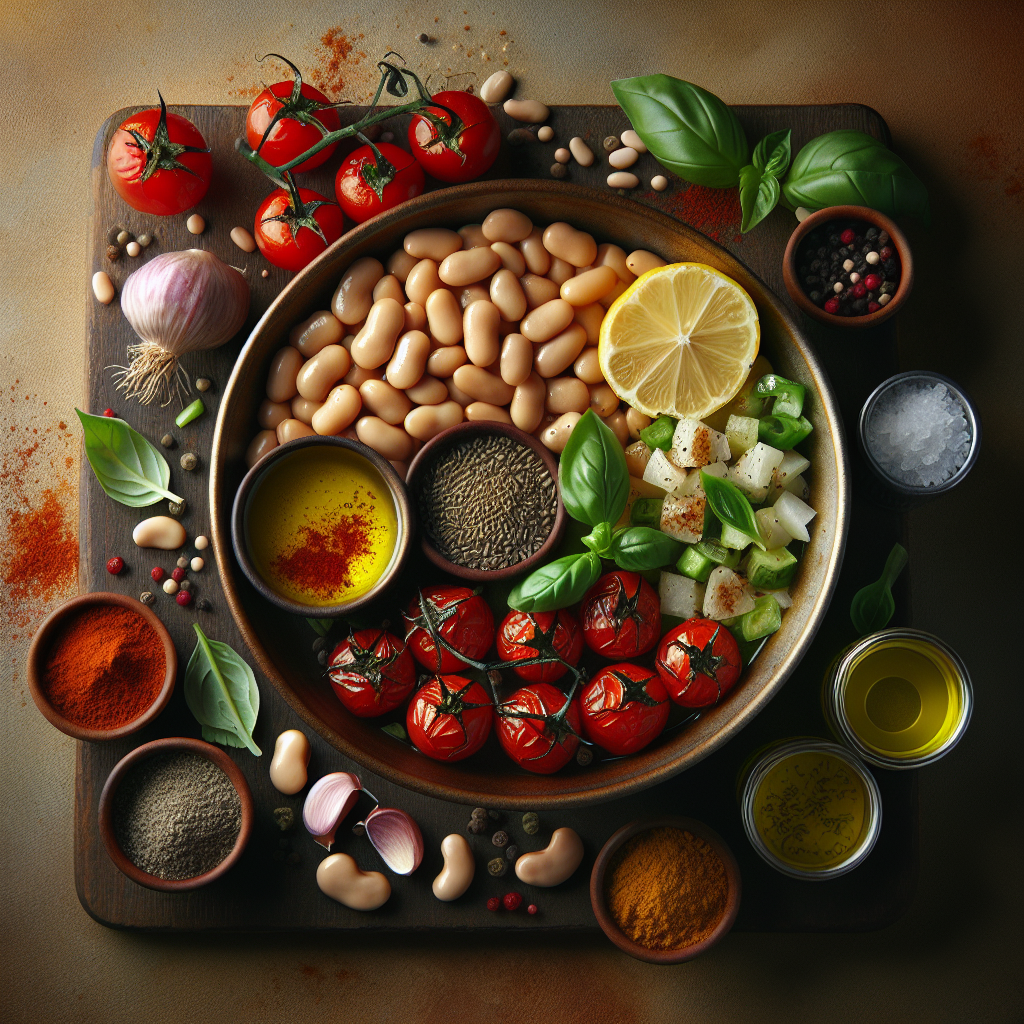 Spiced Butter Bean & Roasted Cherry Tomato Salad with Basil-Lemon Vinaigrette