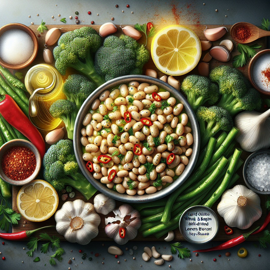 Spicy White Bean & Roasted Broccoli Stir-Fry with Lemon-Garlic Sauce