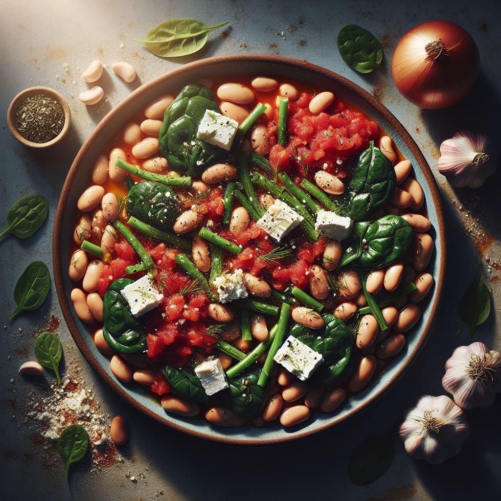 Stovetop Greek-Style Gigantes Beans with Spinach, Feta & Dill